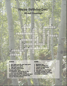 happy birthday crossword puzzle